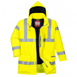 Portwest Bizflame Rain Hi-Vis antisztatikus FR kabát Sárga 6XL